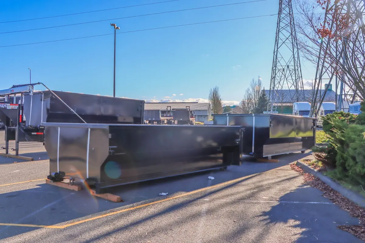 Roll-off dumpster ready for waste disposal at job site for 8 Yard Dumpster Rental in Mill Valley